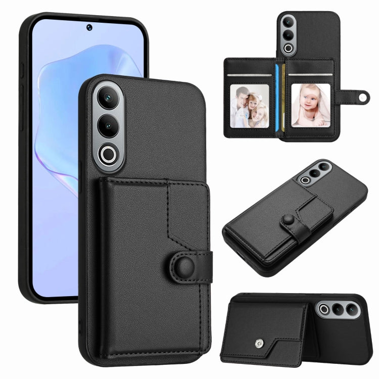 Button Card Bag RFID Anti-theft Phone Case, For OPPO Reno12 Global, For OPPO K12 5G, For OPPO A3 Pro 5G, For OPPO Reno11 F / F25 Pro
