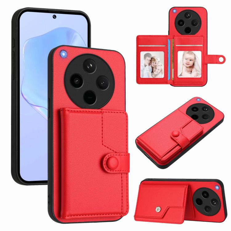 Button Card Bag RFID Anti-theft Phone Case, For OPPO A5 / F29, For OPPO Find X8s+, For OPPO Find X8s, For OPPO Find X8 Ultra