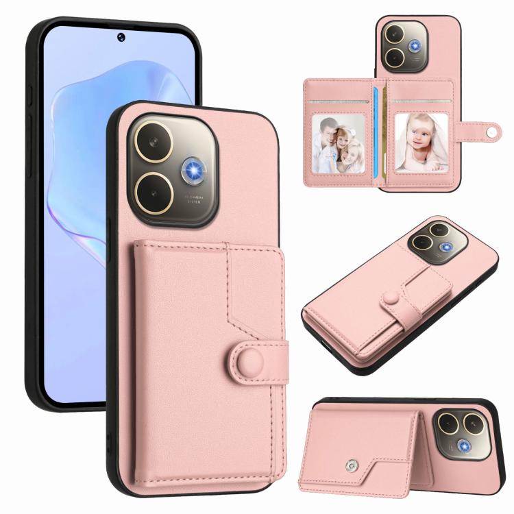 Button Card Bag RFID Anti-theft Phone Case, For OPPO A5 Energy / A5 Pro 5G Global, For OPPO K12x, For OPPO A3 Pro Global, For OPPO Reno12 Pro Global