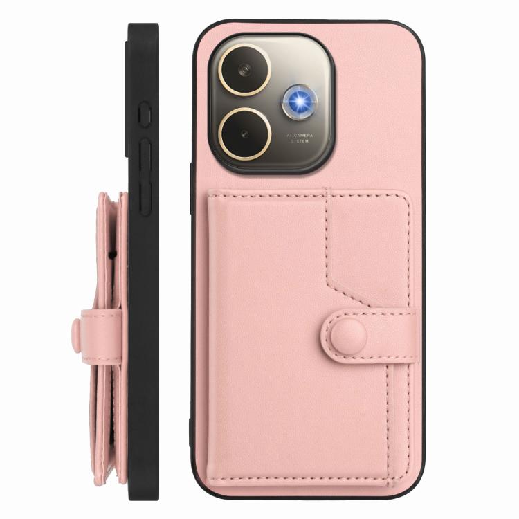 Button Card Bag RFID Anti-theft Phone Case, For OPPO A5 Energy / A5 Pro 5G Global, For OPPO K12x, For OPPO A3 Pro Global, For OPPO Reno12 Pro Global