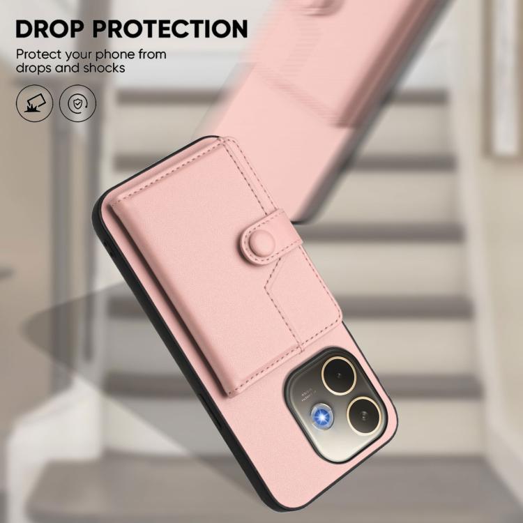 Button Card Bag RFID Anti-theft Phone Case, For OPPO A5 Energy / A5 Pro 5G Global, For OPPO K12x, For OPPO A3 Pro Global, For OPPO Reno12 Pro Global