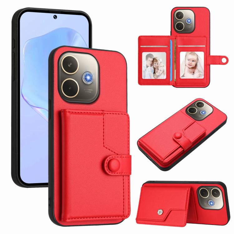 Button Card Bag RFID Anti-theft Phone Case, For OPPO A5 Energy / A5 Pro 5G Global, For OPPO K12x, For OPPO A3 Pro Global, For OPPO Reno12 Pro Global