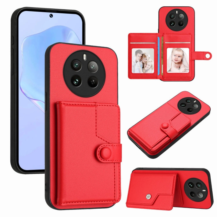 Button Card Bag RFID Anti-theft Phone Case, For Realme GT Neo6 SE, For Realme 12 Pro+ / 12 Pro, For Realme 12+ 5G / P1 5G