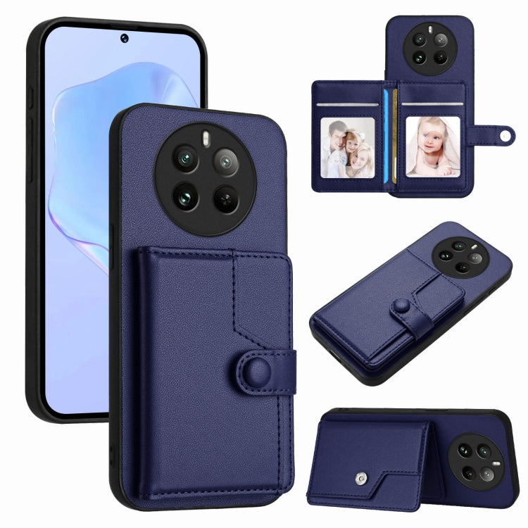 Button Card Bag RFID Anti-theft Phone Case, For Realme GT Neo6 SE, For Realme 12 Pro+ / 12 Pro, For Realme 12+ 5G / P1 5G