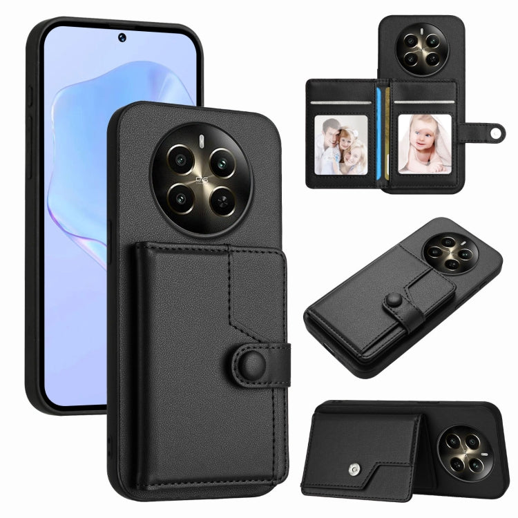 Button Card Bag RFID Anti-theft Phone Case, For Realme GT Neo6 SE, For Realme 12 Pro+ / 12 Pro, For Realme 12+ 5G / P1 5G