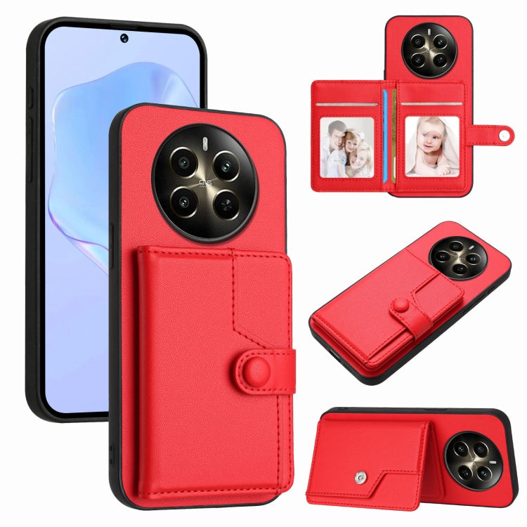 Button Card Bag RFID Anti-theft Phone Case, For Realme GT Neo6 SE, For Realme 12 Pro+ / 12 Pro, For Realme 12+ 5G / P1 5G