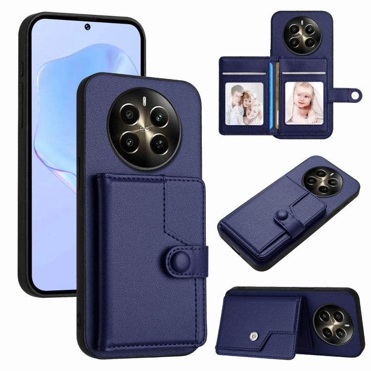 Button Card Bag RFID Anti-theft Phone Case, For Realme GT Neo6 SE, For Realme 12 Pro+ / 12 Pro, For Realme 12+ 5G / P1 5G