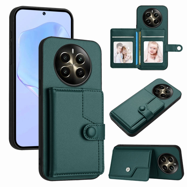 Button Card Bag RFID Anti-theft Phone Case, For Realme GT Neo6 SE, For Realme 12 Pro+ / 12 Pro, For Realme 12+ 5G / P1 5G