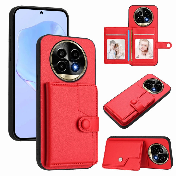 Button Card Bag RFID Anti-theft Phone Case, For Realme 14, For Realme 14 Pro+, For Realme 14 Pro, For Realme 13 Pro / 13 Pro+ 5G