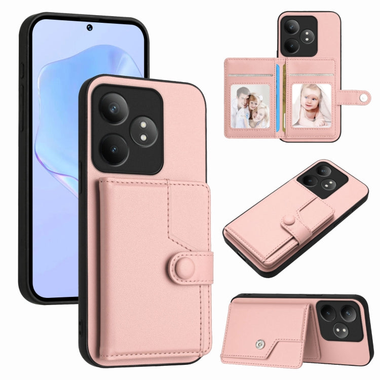 Button Card Bag RFID Anti-theft Phone Case, For Realme GT Neo6 SE, For Realme 12 Pro+ / 12 Pro, For Realme 12+ 5G / P1 5G