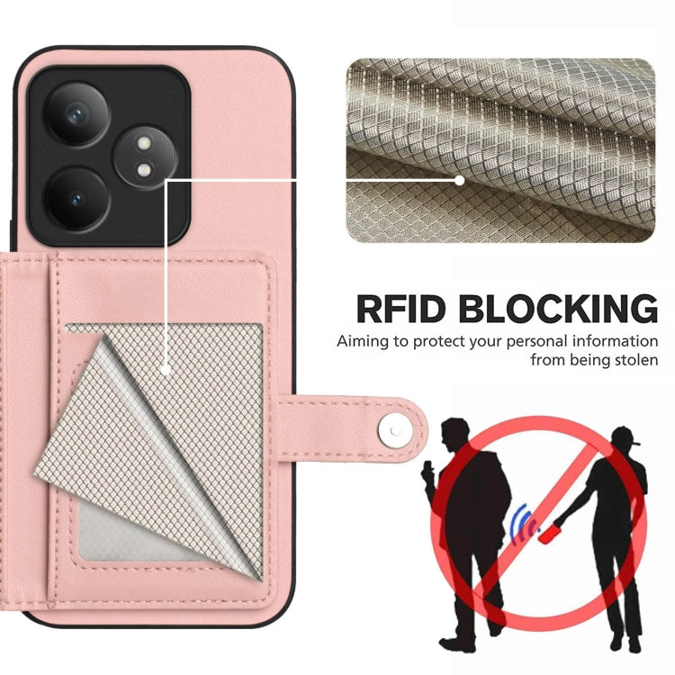 Button Card Bag RFID Anti-theft Phone Case, For Realme GT Neo6 SE, For Realme 12 Pro+ / 12 Pro, For Realme 12+ 5G / P1 5G