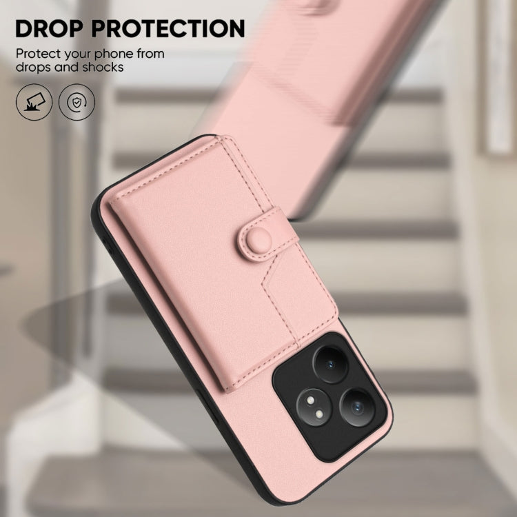 Button Card Bag RFID Anti-theft Phone Case, For Realme GT Neo6 SE, For Realme 12 Pro+ / 12 Pro, For Realme 12+ 5G / P1 5G
