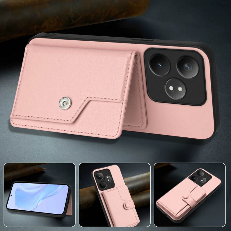 Button Card Bag RFID Anti-theft Phone Case, For Realme GT Neo6 SE, For Realme 12 Pro+ / 12 Pro, For Realme 12+ 5G / P1 5G