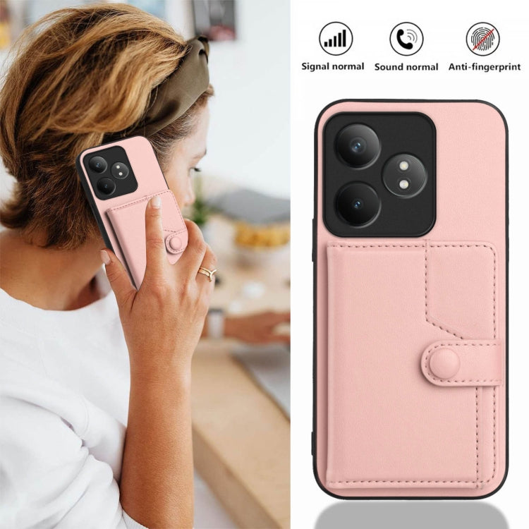 Button Card Bag RFID Anti-theft Phone Case, For Realme GT Neo6 SE, For Realme 12 Pro+ / 12 Pro, For Realme 12+ 5G / P1 5G