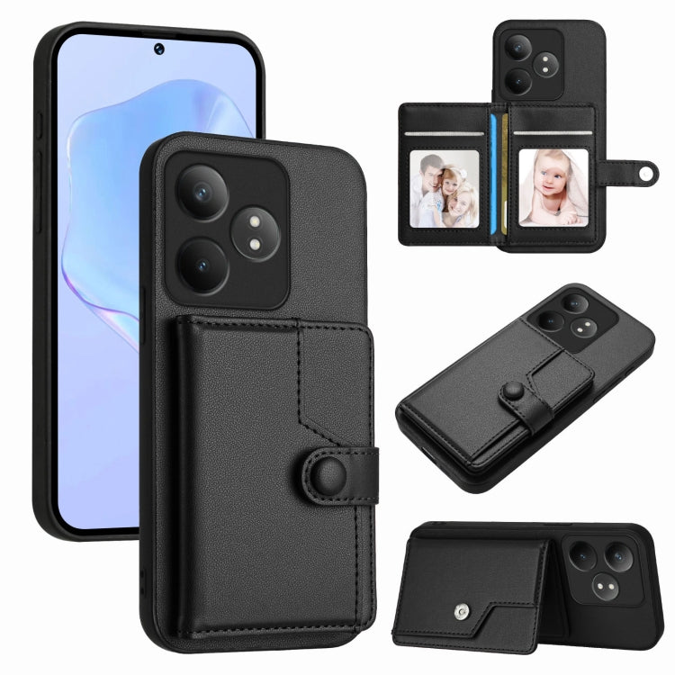 Button Card Bag RFID Anti-theft Phone Case, For Realme GT Neo6 SE, For Realme 12 Pro+ / 12 Pro, For Realme 12+ 5G / P1 5G