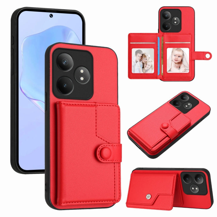 Button Card Bag RFID Anti-theft Phone Case, For Realme GT Neo6 SE, For Realme 12 Pro+ / 12 Pro, For Realme 12+ 5G / P1 5G