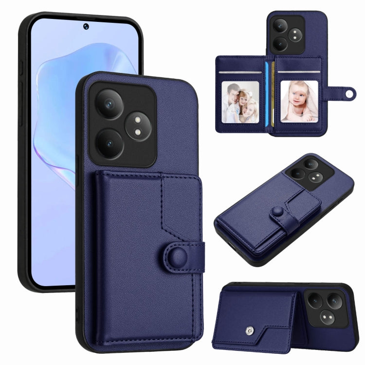 Button Card Bag RFID Anti-theft Phone Case, For Realme GT Neo6 SE, For Realme 12 Pro+ / 12 Pro, For Realme 12+ 5G / P1 5G
