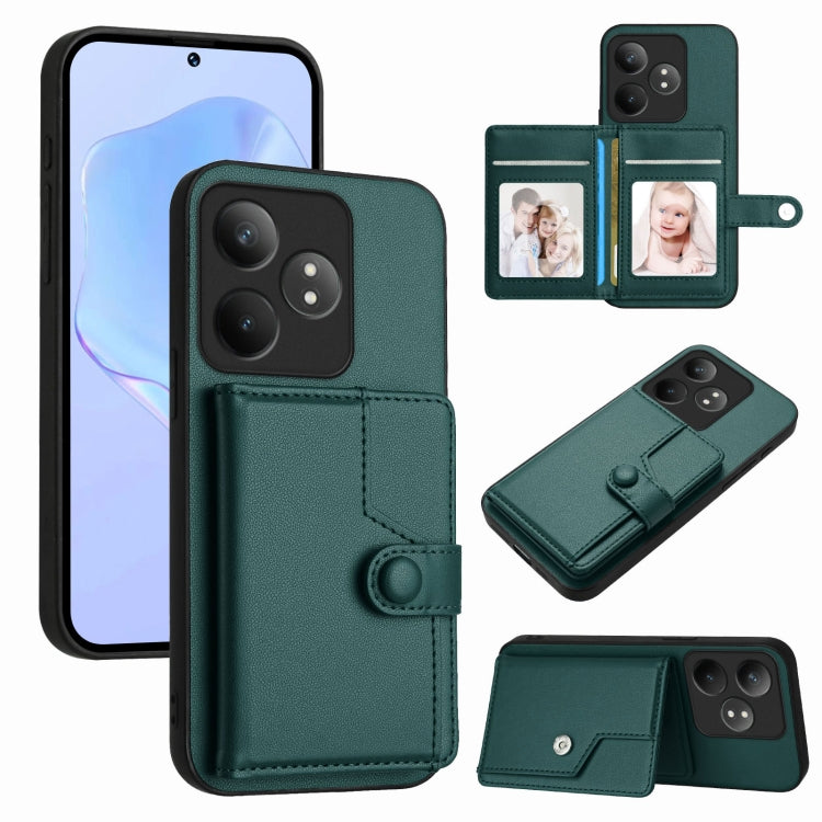 Button Card Bag RFID Anti-theft Phone Case, For Realme GT Neo6 SE, For Realme 12 Pro+ / 12 Pro, For Realme 12+ 5G / P1 5G