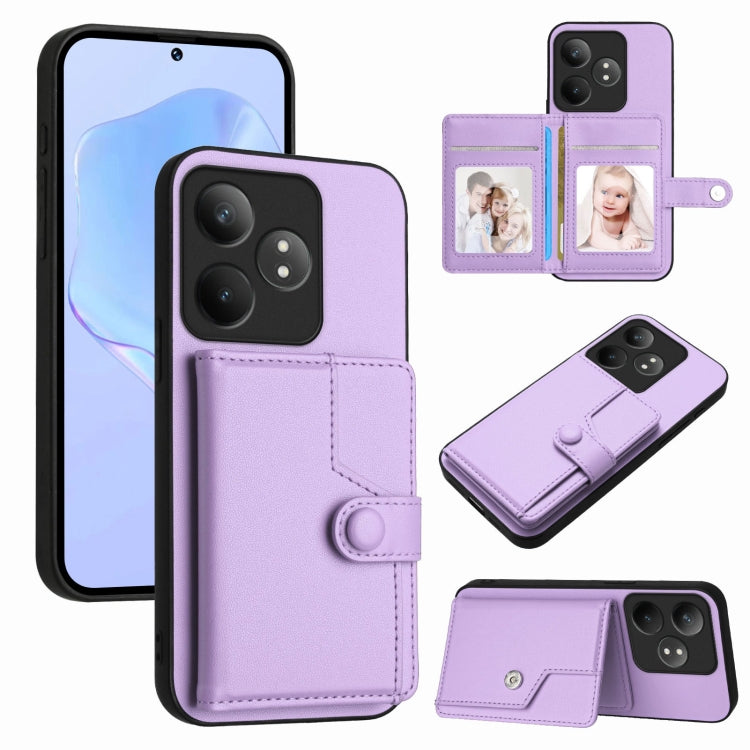 Button Card Bag RFID Anti-theft Phone Case, For Realme GT Neo6 SE, For Realme 12 Pro+ / 12 Pro, For Realme 12+ 5G / P1 5G