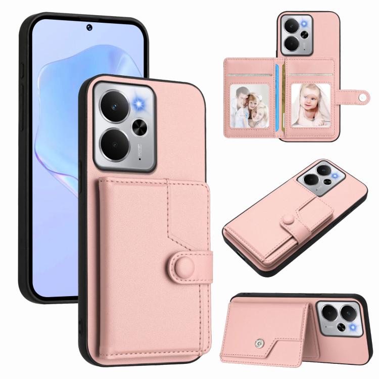 Button Card Bag RFID Anti-theft Phone Case, For Realme 14, For Realme 14 Pro+, For Realme 14 Pro, For Realme 13 Pro / 13 Pro+ 5G