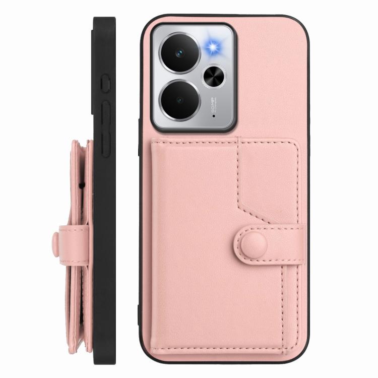 Button Card Bag RFID Anti-theft Phone Case, For Realme 14, For Realme 14 Pro+, For Realme 14 Pro, For Realme 13 Pro / 13 Pro+ 5G