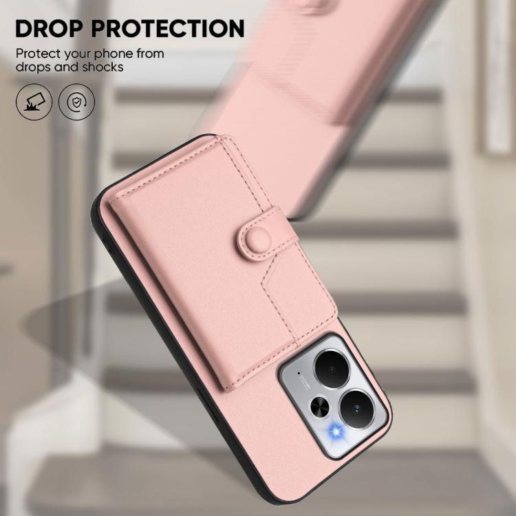 Button Card Bag RFID Anti-theft Phone Case, For Realme 14, For Realme 14 Pro+, For Realme 14 Pro, For Realme 13 Pro / 13 Pro+ 5G