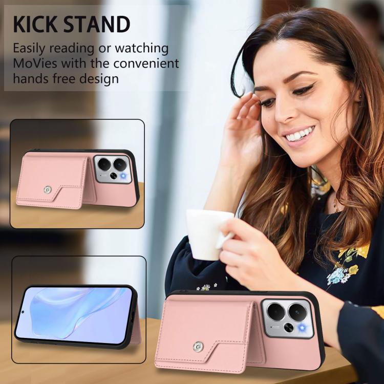 Button Card Bag RFID Anti-theft Phone Case, For Realme 14, For Realme 14 Pro+, For Realme 14 Pro, For Realme 13 Pro / 13 Pro+ 5G