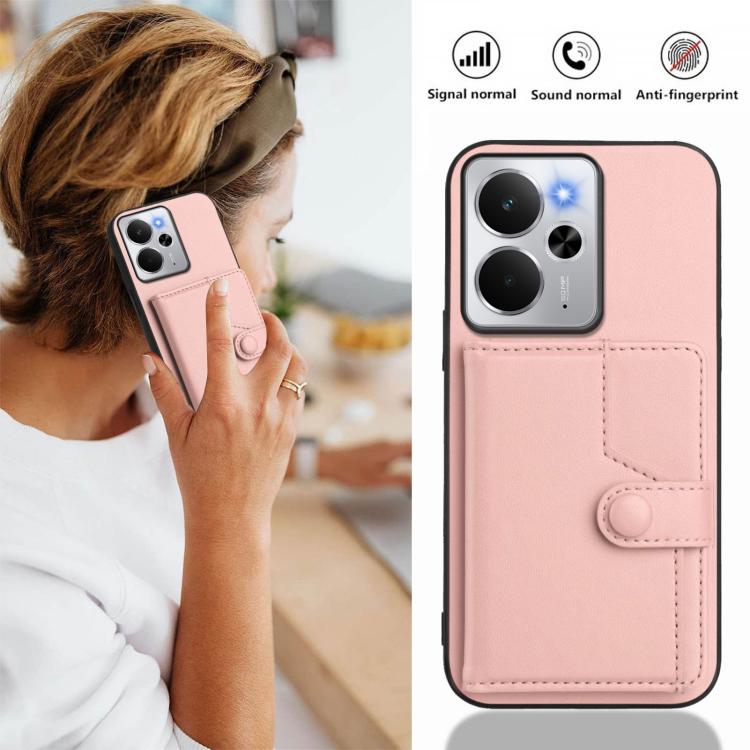 Button Card Bag RFID Anti-theft Phone Case, For Realme 14, For Realme 14 Pro+, For Realme 14 Pro, For Realme 13 Pro / 13 Pro+ 5G