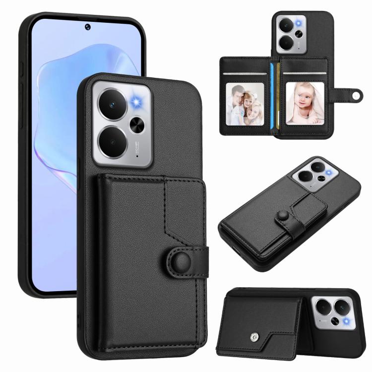 Button Card Bag RFID Anti-theft Phone Case, For Realme 14, For Realme 14 Pro+, For Realme 14 Pro, For Realme 13 Pro / 13 Pro+ 5G