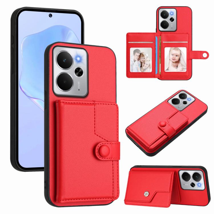 Button Card Bag RFID Anti-theft Phone Case, For Realme 14, For Realme 14 Pro+, For Realme 14 Pro, For Realme 13 Pro / 13 Pro+ 5G
