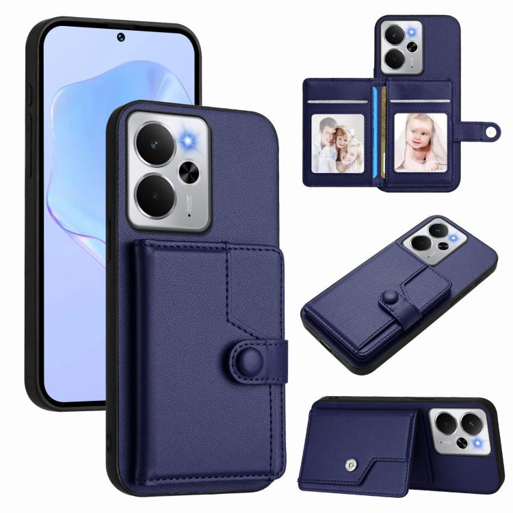Button Card Bag RFID Anti-theft Phone Case, For Realme 14, For Realme 14 Pro+, For Realme 14 Pro, For Realme 13 Pro / 13 Pro+ 5G