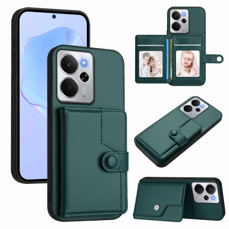 Button Card Bag RFID Anti-theft Phone Case, For Realme 14, For Realme 14 Pro+, For Realme 14 Pro, For Realme 13 Pro / 13 Pro+ 5G