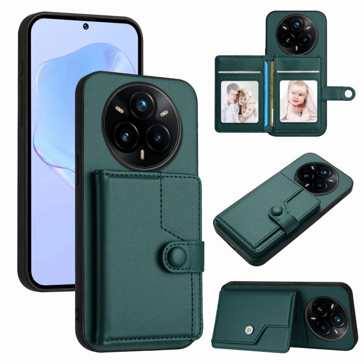 Button Card Bag RFID Anti-theft Phone Case, For Realme 14, For Realme 14 Pro+, For Realme 14 Pro, For Realme 13 Pro / 13 Pro+ 5G