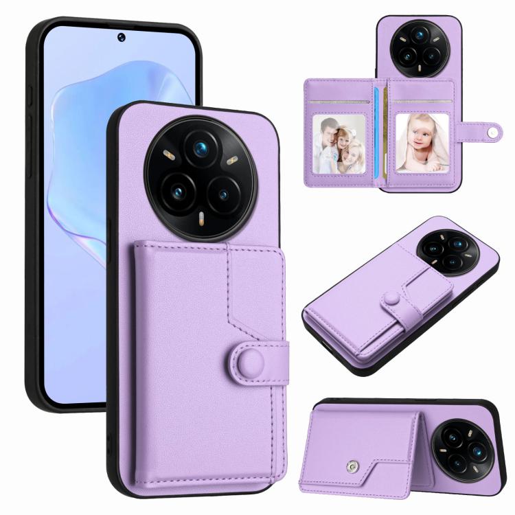 Button Card Bag RFID Anti-theft Phone Case, For Realme 14, For Realme 14 Pro+, For Realme 14 Pro, For Realme 13 Pro / 13 Pro+ 5G