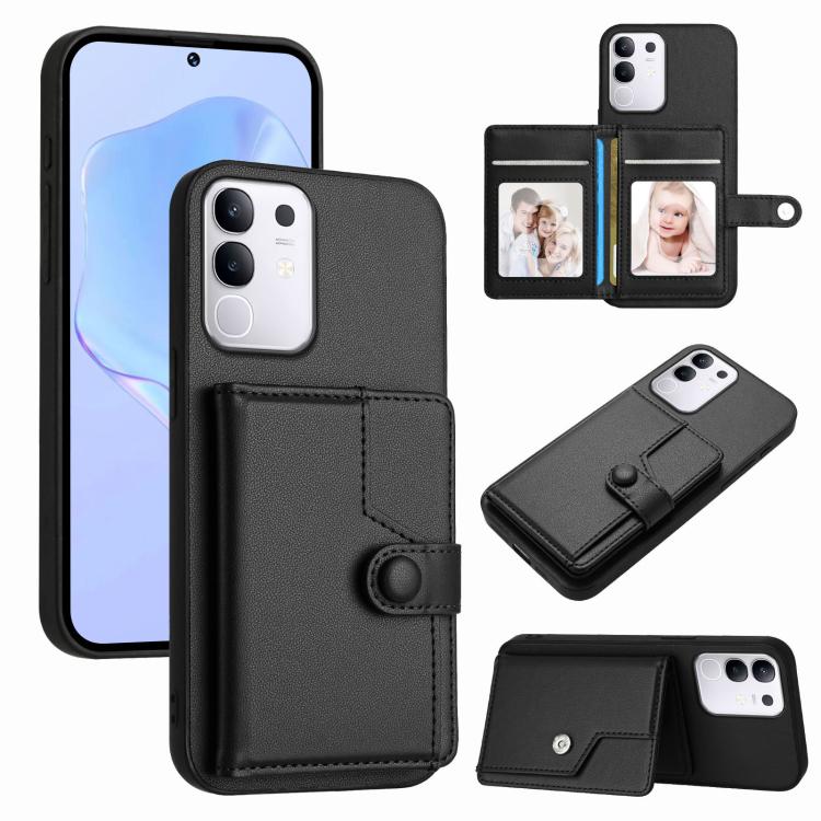 Button Card Bag RFID Anti-theft Phone Case, For vivo X200s, For vivo Y29 4G / T4x / Y300t, For vivo V50 / V50e, For vivo X200 Ultra