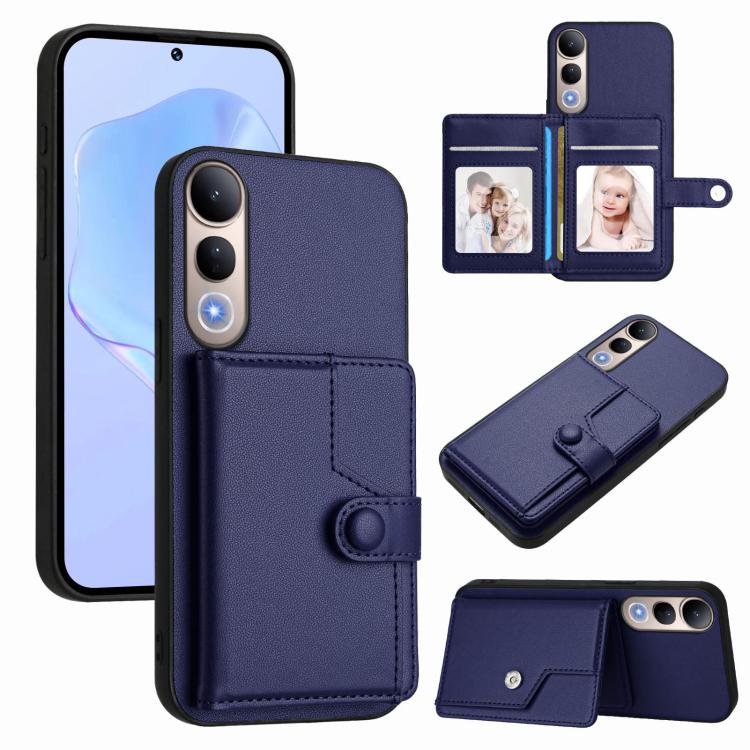 Button Card Bag RFID Anti-theft Phone Case, For vivo V50 Lite 4G, For vivo Y39 5G / Y300i, For vivo Y200