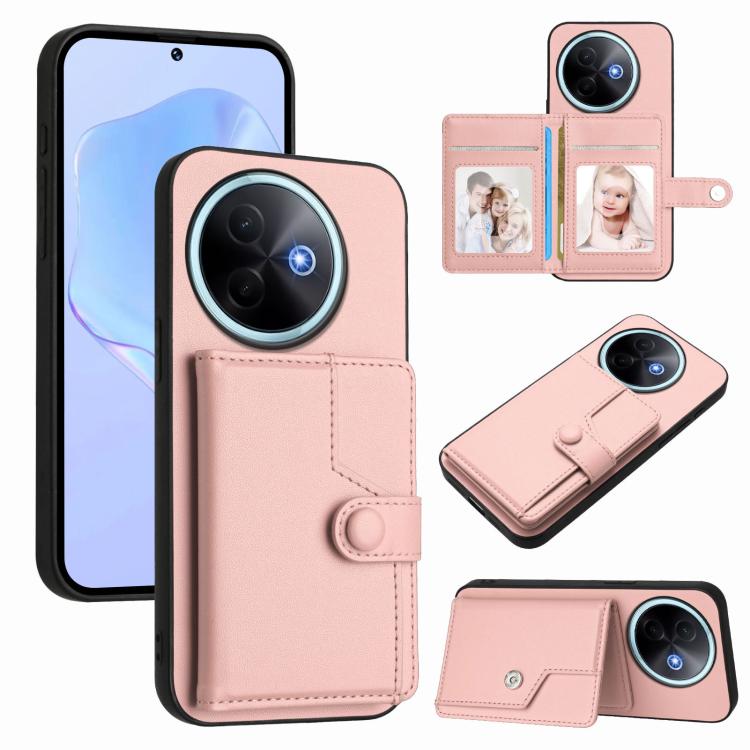 Button Card Bag RFID Anti-theft Phone Case, For vivo V50 Lite 4G, For vivo Y39 5G / Y300i, For vivo Y200