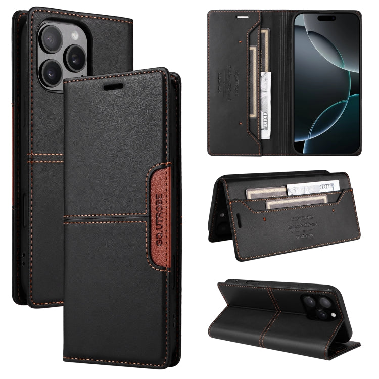 For iPhone 11 Pro GQUTROBE G01 RFID Anti-theft Leather Phone Case(Black)