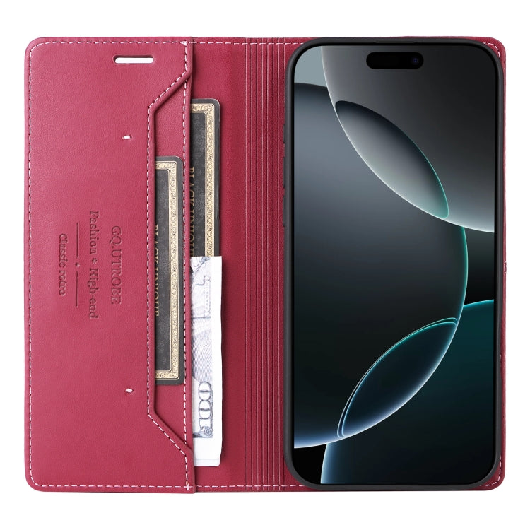 For iPhone 13 Pro GQUTROBE G01 RFID Anti-theft Leather Phone Case(Red)