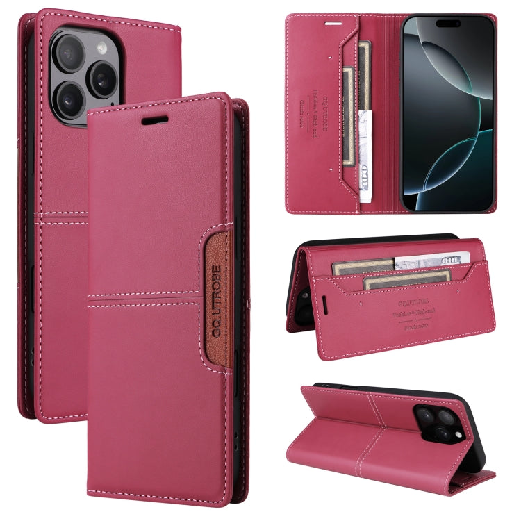 For iPhone 13 Pro Max GQUTROBE G01 RFID Anti-theft Leather Phone Case(Red)