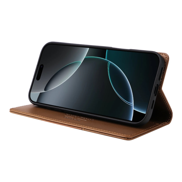 For iPhone 13 Pro Max GQUTROBE G01 RFID Anti-theft Leather Phone Case(Brown)