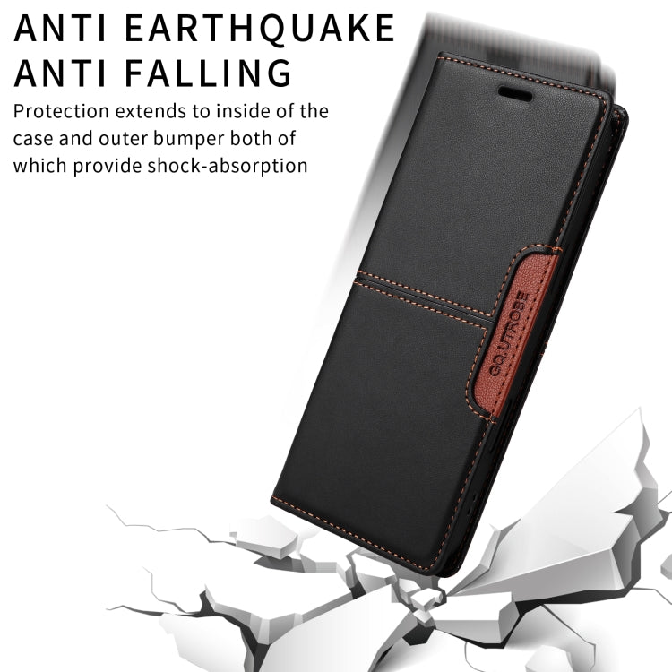 For iPhone 14 Pro GQUTROBE G01 RFID Anti-theft Leather Phone Case(Black)