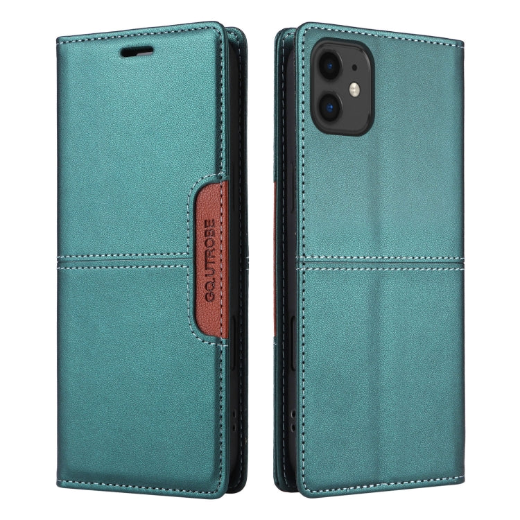For iPhone 12 GQUTROBE G01 RFID Anti-theft Leather Phone Case(Green)