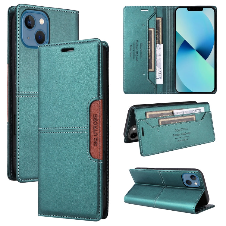 For iPhone 15 Plus / 14 Plus GQUTROBE G01 RFID Anti-theft Leather Phone Case(Green)