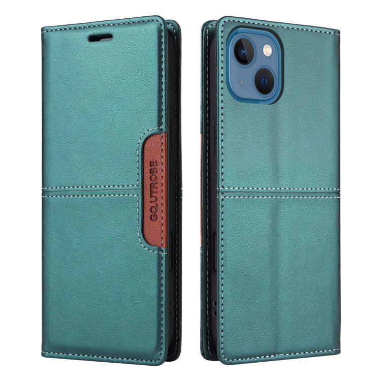 For iPhone 15 Plus / 14 Plus GQUTROBE G01 RFID Anti-theft Leather Phone Case(Green)