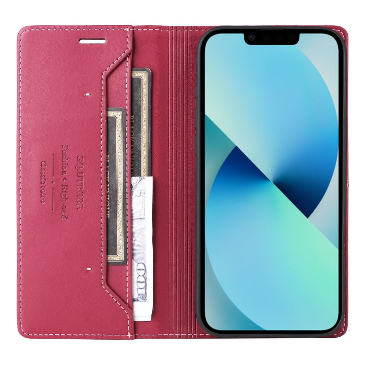For iPhone 15 GQUTROBE G01 RFID Anti-theft Leather Phone Case(Red)