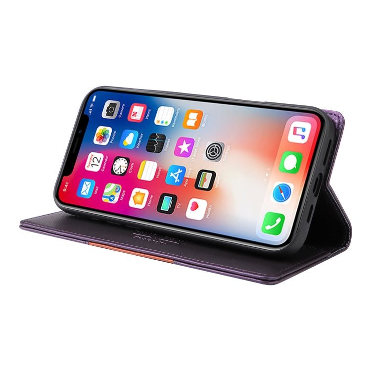 For iPhone XS Max GQUTROBE G01 RFID Anti-theft Leather Phone Case(Purple)