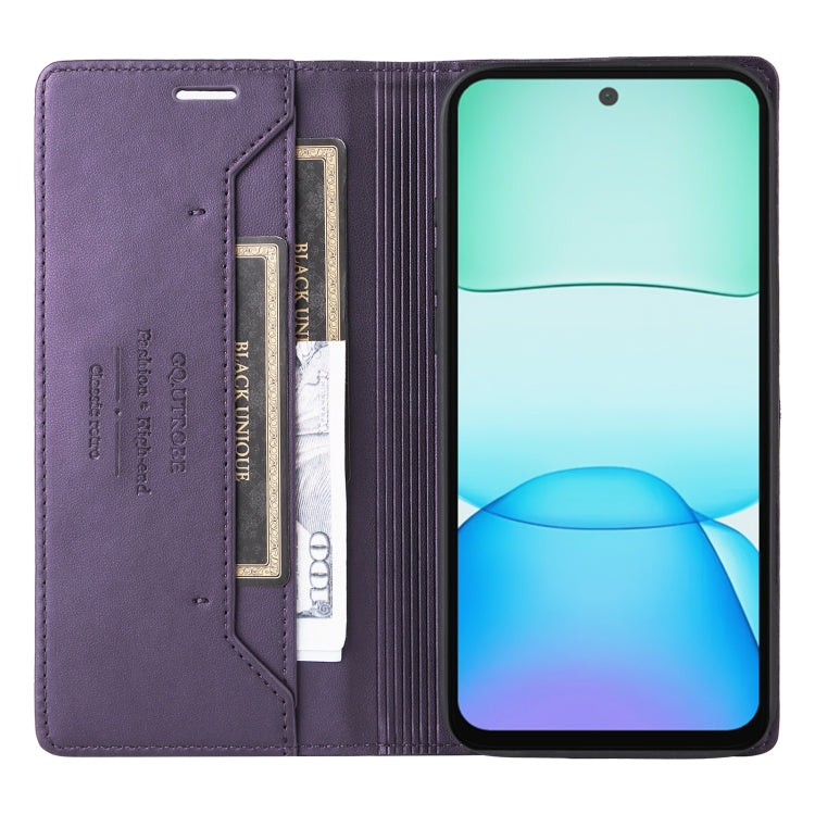 For Redmi 13 4G GQUTROBE G01 RFID Anti-theft Leather Phone Case(Purple)