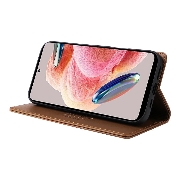 For Redmi Note 12 4G GQUTROBE G01 RFID Anti-theft Leather Phone Case(Brown)