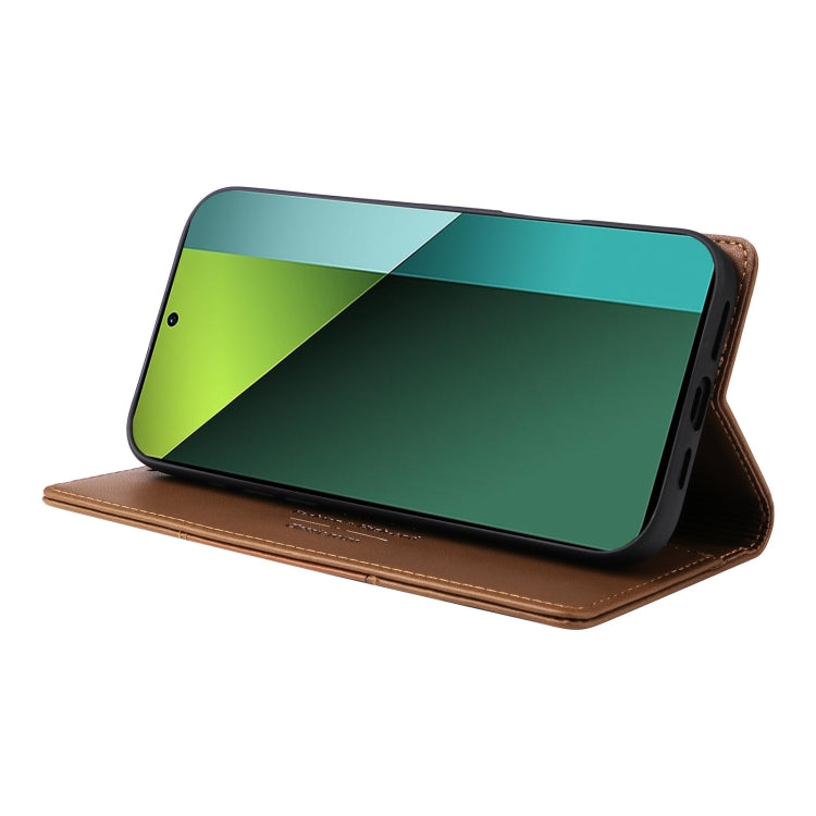 For Redmi Note 13 Pro 5G GQUTROBE G01 RFID Anti-theft Leather Phone Case(Brown)